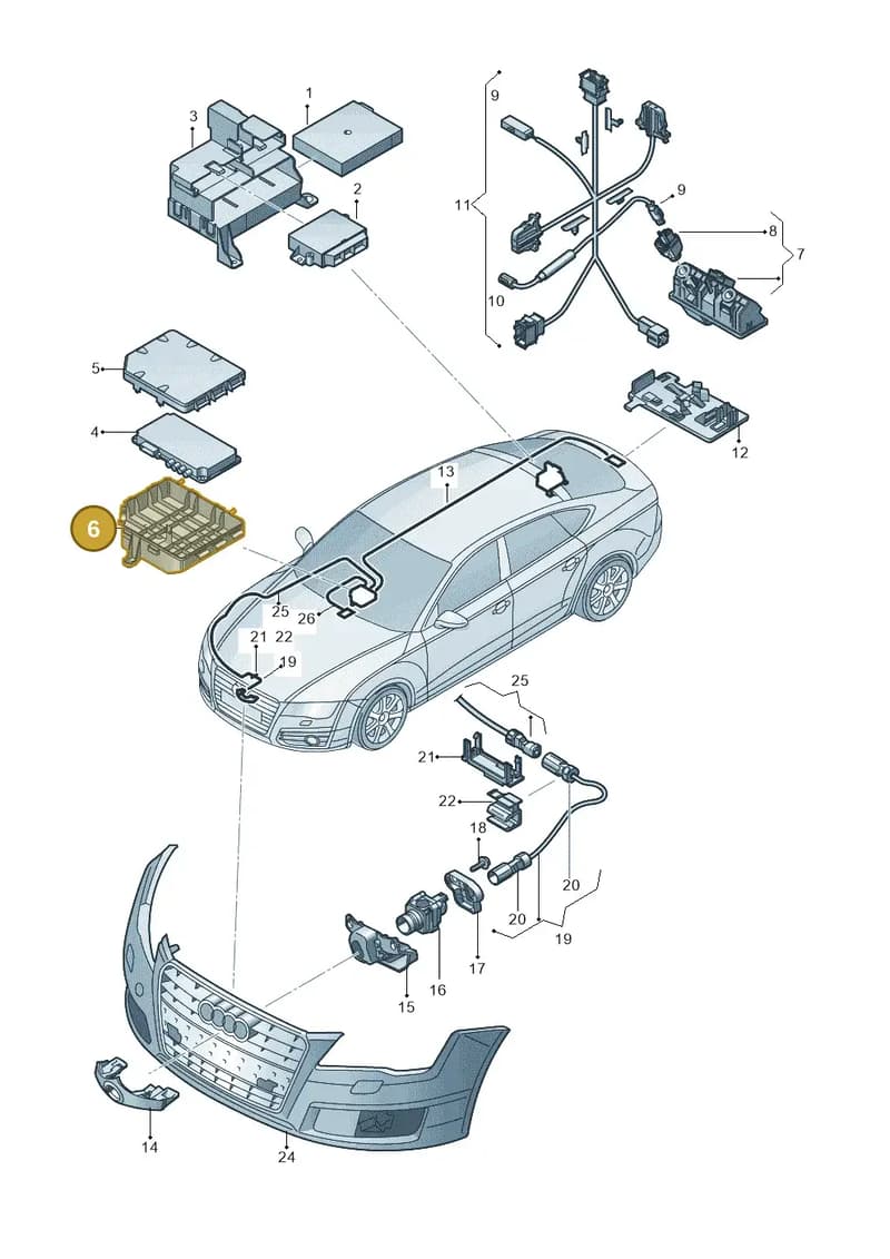4G0907387 — Audi A7 Sportback (2014-2018) diagram 711907500, position 6