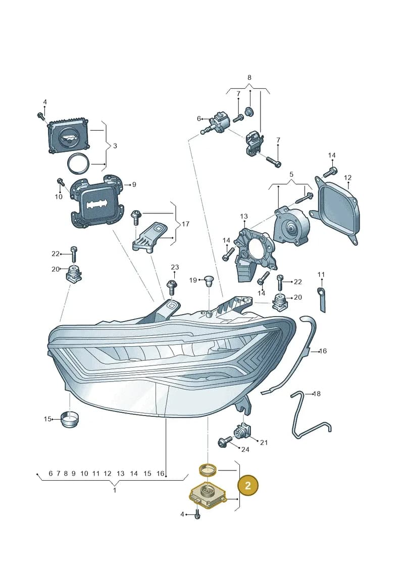 4G0907397T — Audi A6 (2014-2018) diagram 798941050, position 2