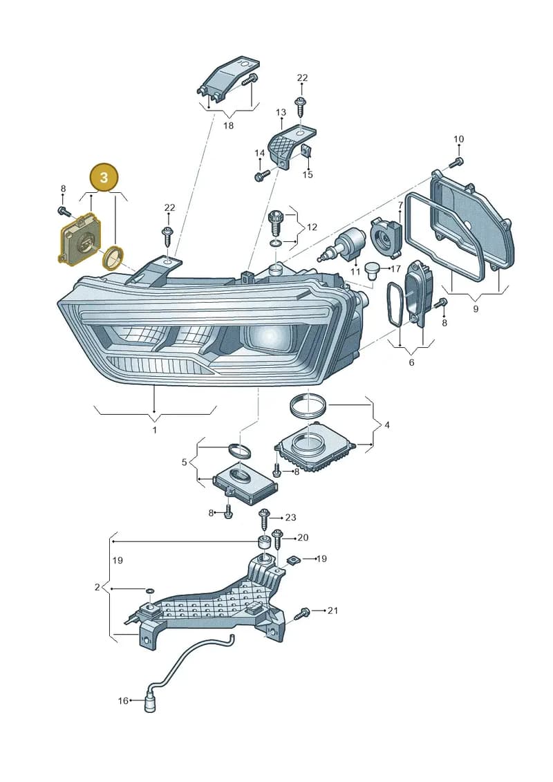 4G0907397T — Audi Q3 (2014-2019) diagram 855941050, position 3