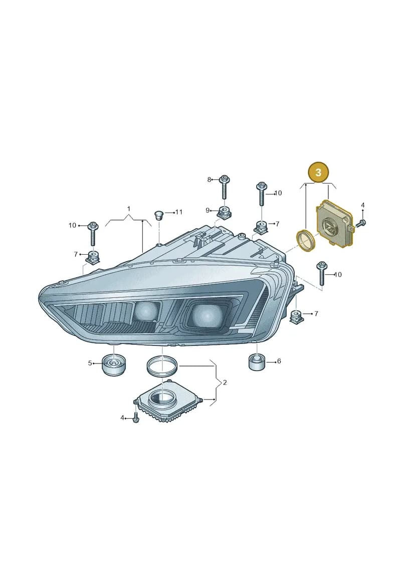 4G0907397T — Audi R8 Spyder (2015-2024) diagram 872941050, position 3