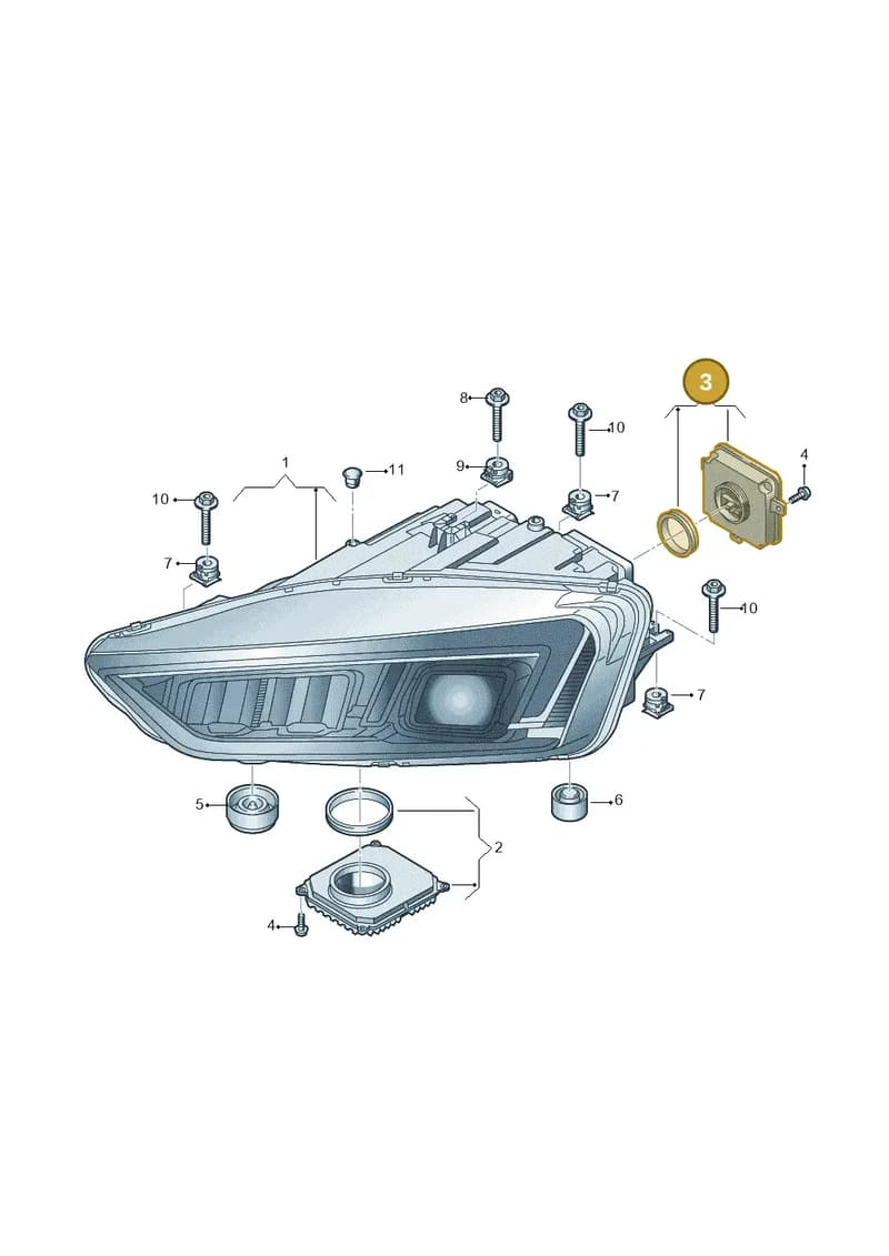 4G0907397T — Audi R8 Spyder (2015-2024) diagram 872941000, position 3