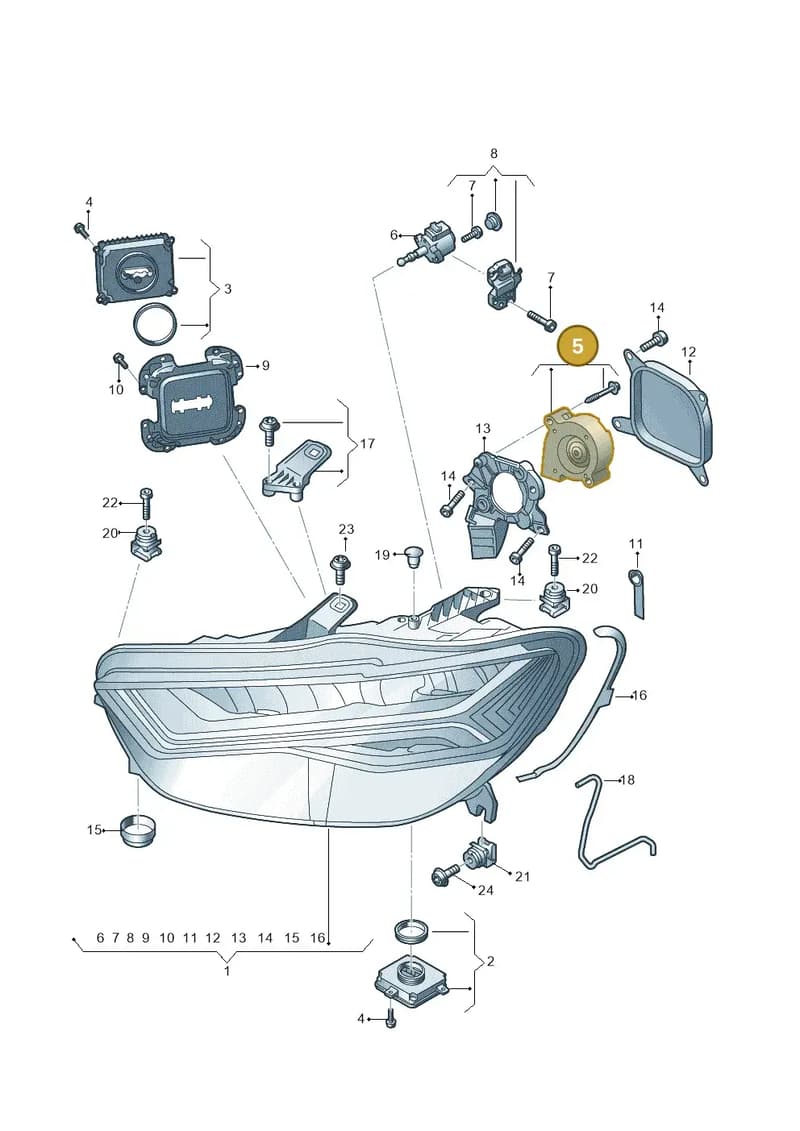 4G0907463A — Audi A6 (2014-2018) diagram 798941050, position 5