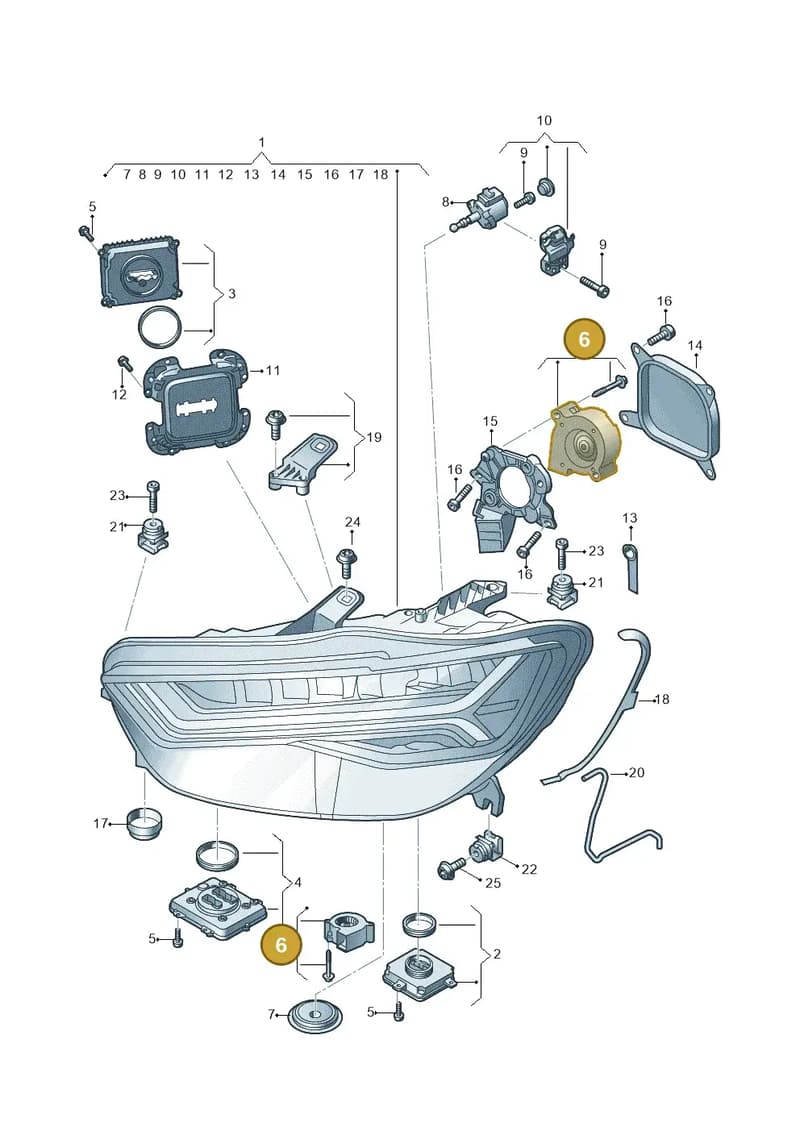 4G0907463A — Audi A6 (2014-2018) diagram 798941100, position 6