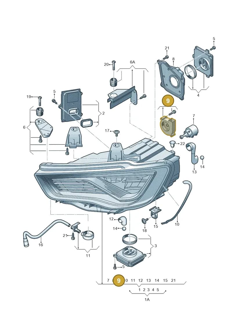 4G0907463B — Audi RS3 Sportback (2015-2016) diagram 745941160, position 9
