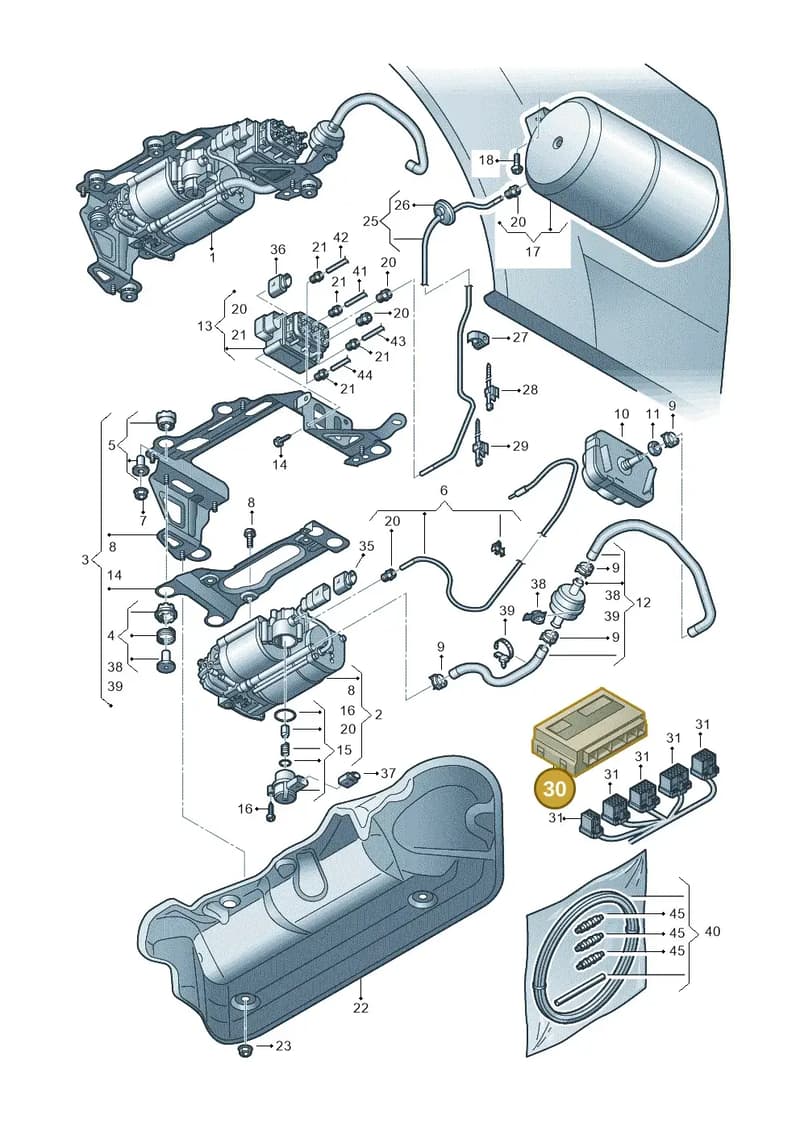 4G0907553G — Audi A8 (2013-2018) diagram 696616300, position 30