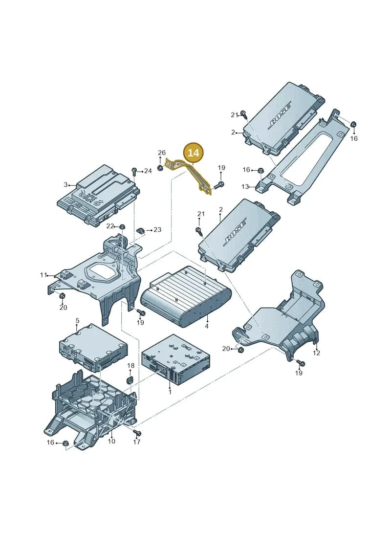 4G0907585A — Audi RS6 Avant (2013-2018) diagram 758035400, position 14