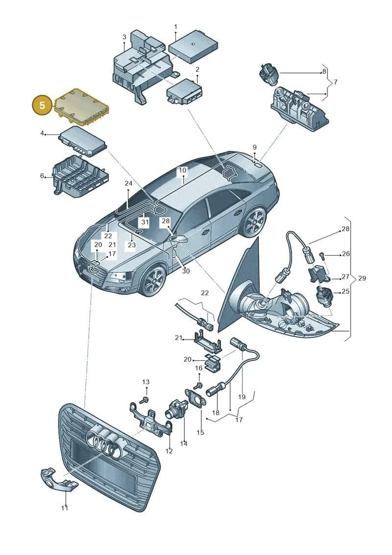 4G0907614 — Audi A6 Avant (2012-2018) diagram 717907500, position 5