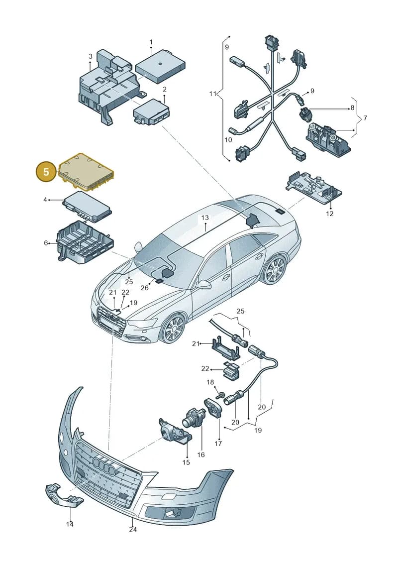 4G0907614 — Audi A6 (2014-2018) diagram 798907500, position 5