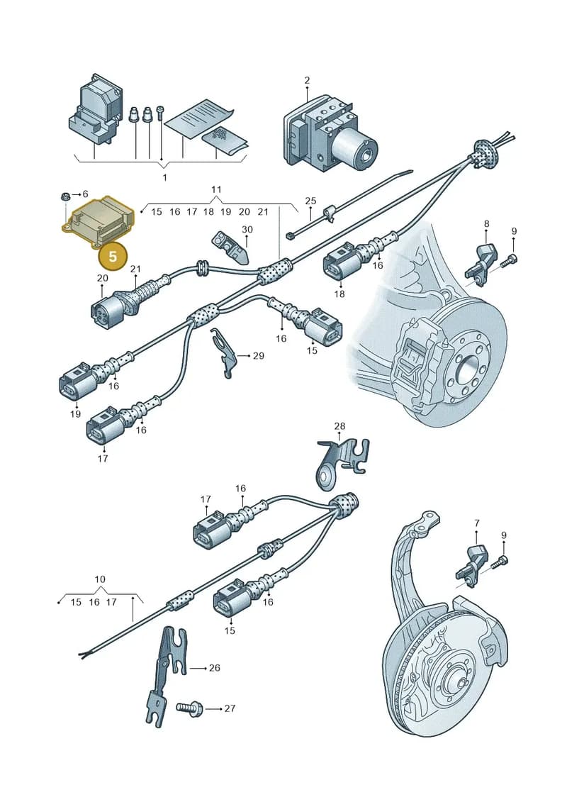 4G0907637L — Audi RS6 Avant (2013-2018) diagram 711927000, position 5