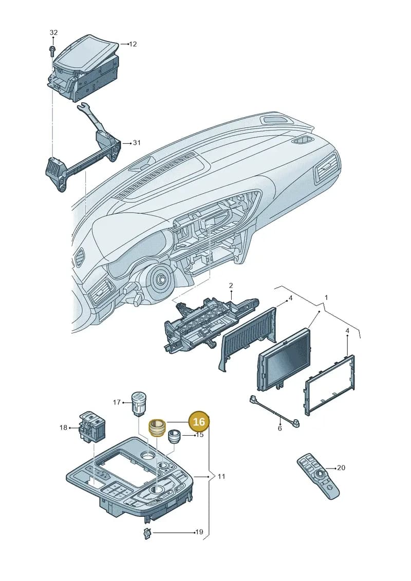 4G0919069 — Audi A6 2.0 tdi (2010-2015) diagram 717919000, position 16