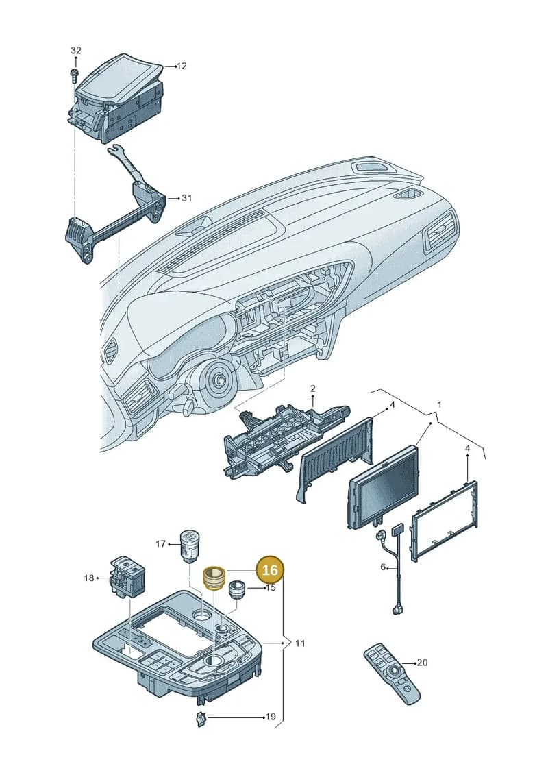 4G0919069 — Audi A6 (2014-2018) diagram 798919000, position 16
