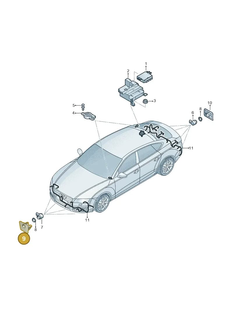 4G0919137B1RR — Audi A6 Avant (2012-2018) diagram 788919200, position 9