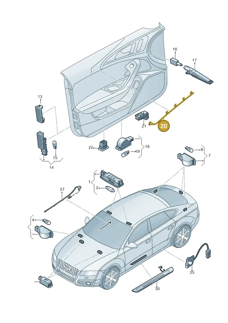 4G0919178 — Audi A7 Sportback (2014-2018) diagram 711947100, position 20