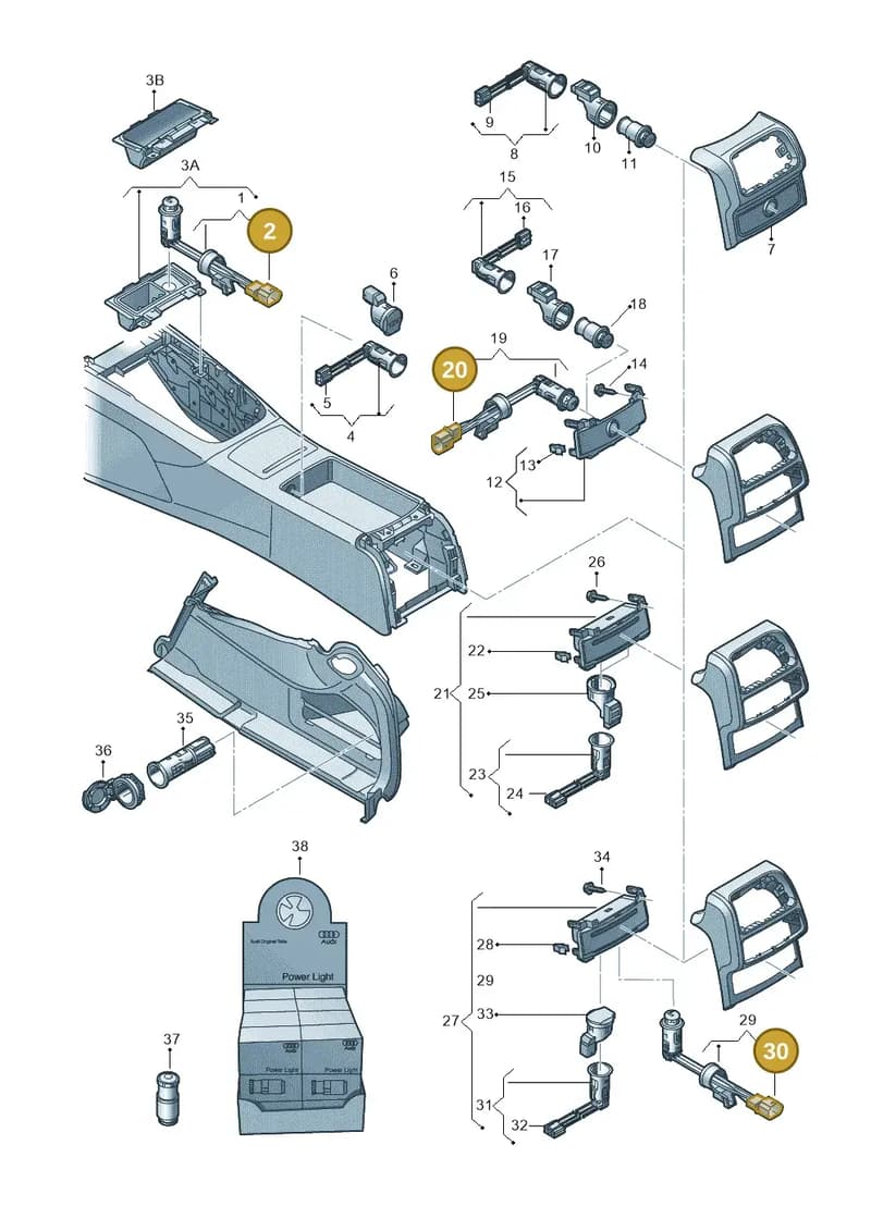 4G0919321A — Audi A6 Avant (2012-2018) diagram 717919900, position 2+20+30