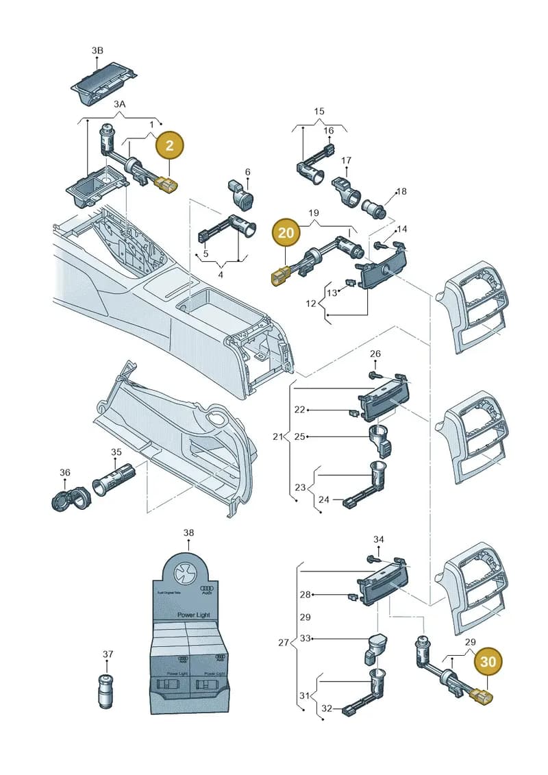 4G0919321A — Audi A7 Sportback (2014-2018) diagram 758919900, position 2+20+30