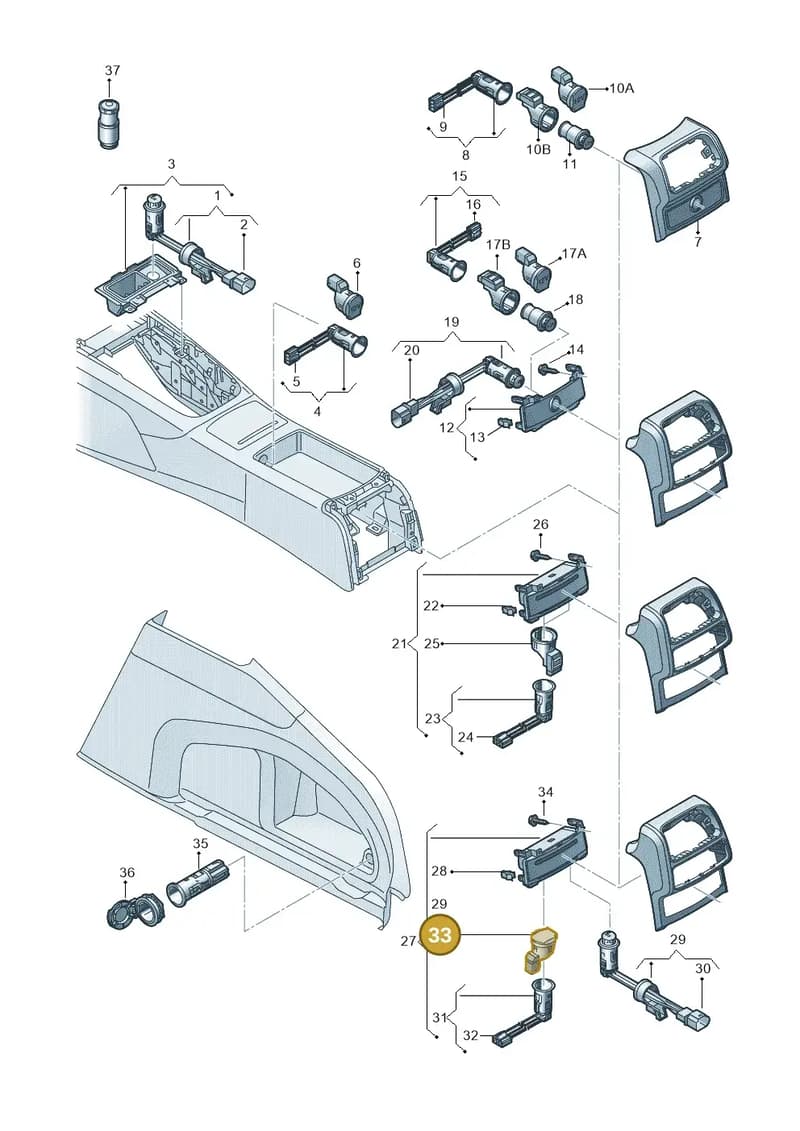 4G0919340 — Audi A7 Sportback (2010-2015) diagram 711919900, position 33