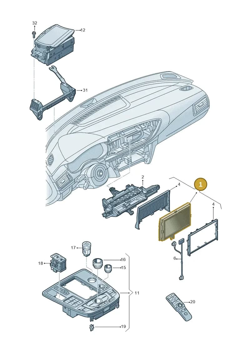 4G0919607J — Audi A6 (2014-2018) diagram 798919000, position 1