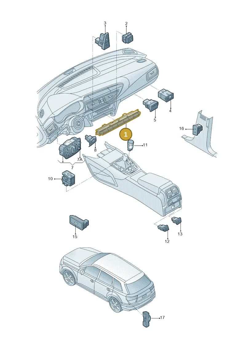 4G0927137M6PS — Audi A6 1.8 (2015-2019) diagram 887941050, position 1