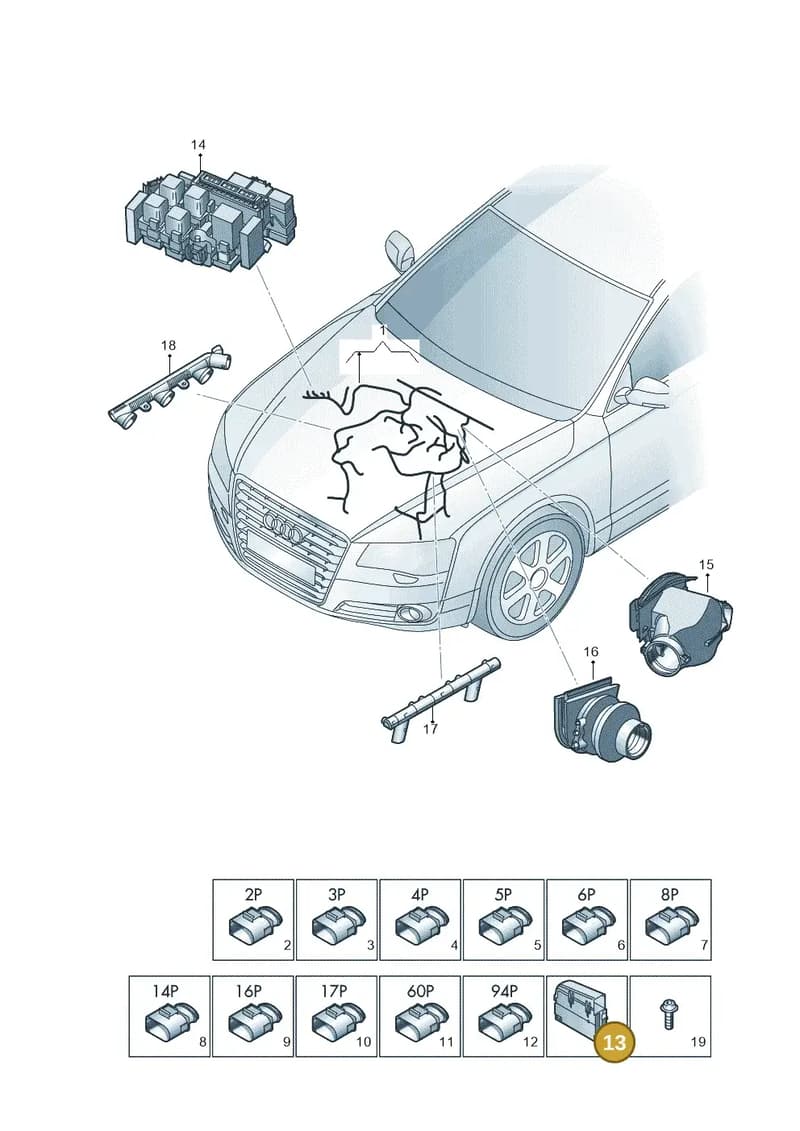 4G0937501 — Audi A7 Sportback (2014-2018) diagram 788971150, position 13