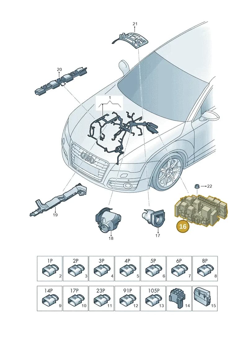 4G0937501 — Audi A7 Sportback (2014-2018) diagram 788971250, position 16