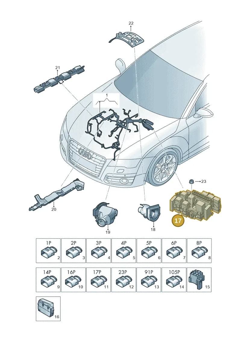 4G0937501 — Audi A6 (2014-2018) diagram 798971250, position 17