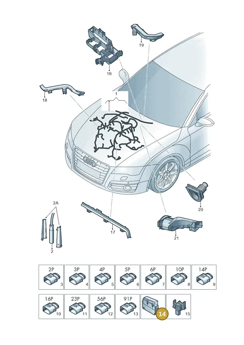 4G0937501 — Audi A6 (2014-2018) diagram 798971450, position 14