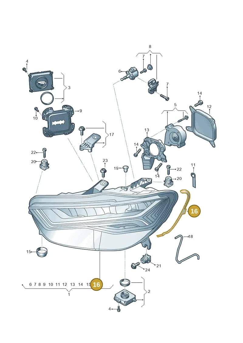 4G0941191A — Audi A6 (2014-2018) diagram 798941050, position 16