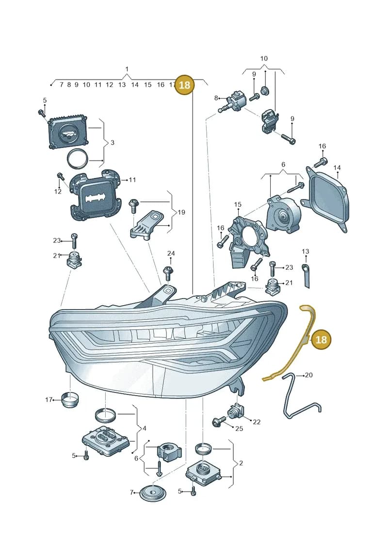 4G0941192A — Audi A6 (2014-2018) diagram 798941100, position 18