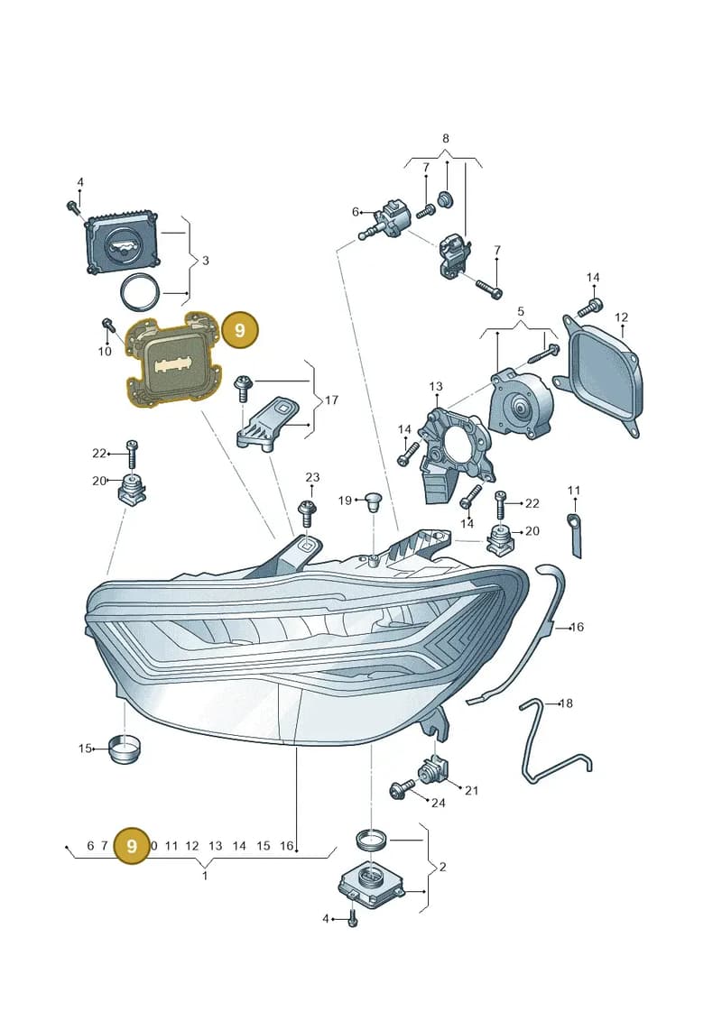 4G0941453 — Audi A6 (2014-2018) diagram 798941050, position 9
