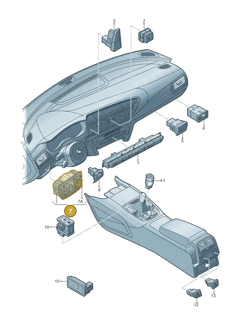 4G0941531AP — Audi A7 Sportback (2014-2018) diagram 711941500, position 7