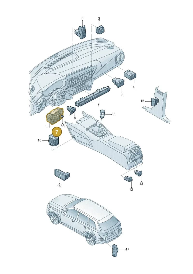 4G0941531BE — Audi A6 1.8 (2015-2019) diagram 887941050, position 7