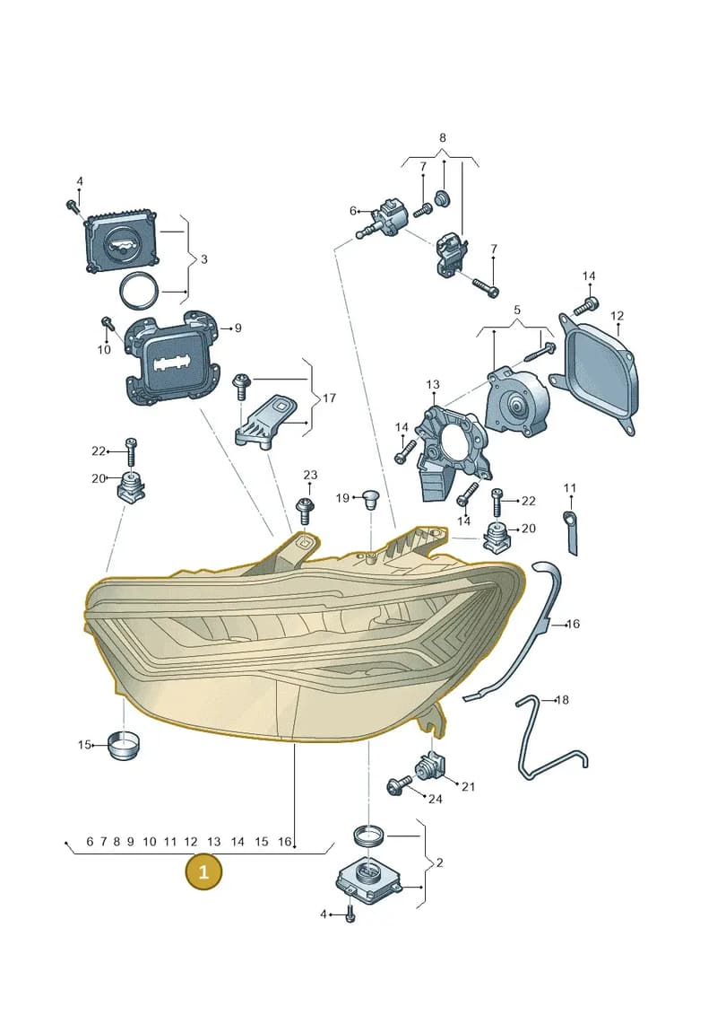 4G0941773J — Audi A6 (2014-2018) diagram 798941050, position 1