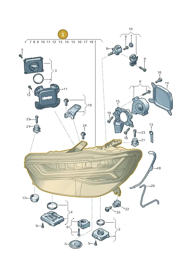 4G0941783A — Audi A6 (2014-2018) diagram 798941100, position 1