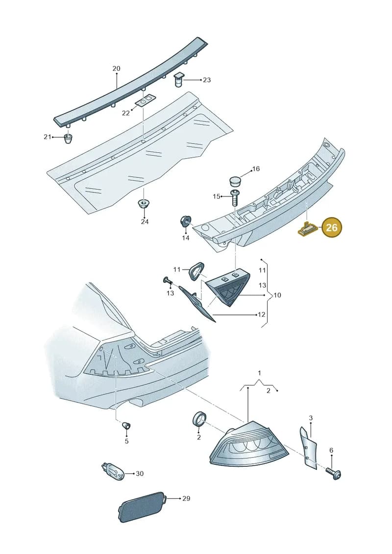4G0943021A — Audi A7 Sportback (2014-2018) diagram 788945000, position 26