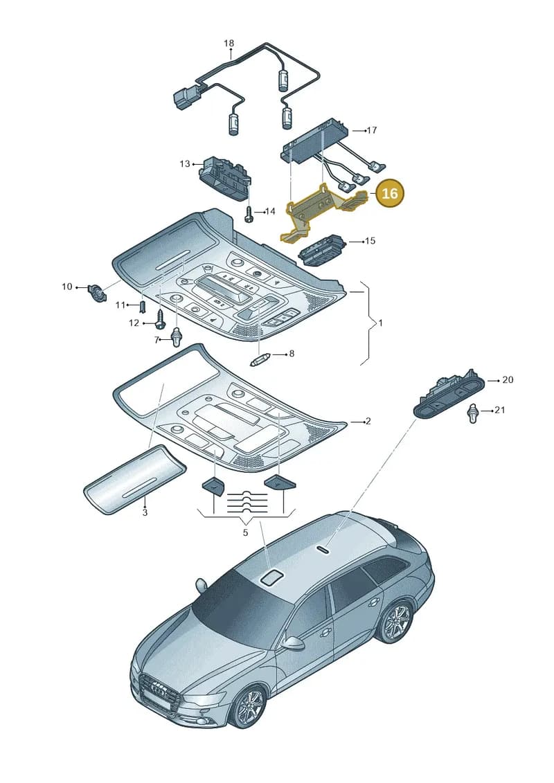 4G0947565 — Audi A6 Avant (2012-2018) diagram 738947000, position 16