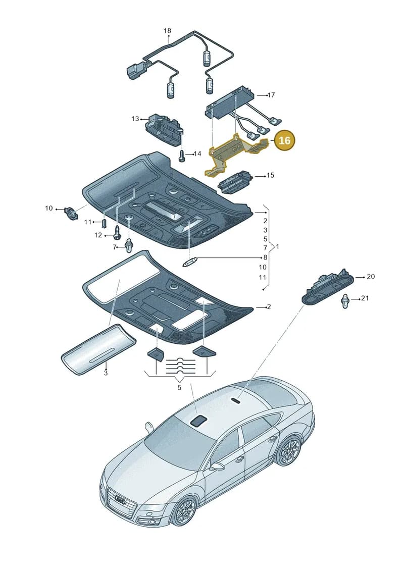 4G0947565 — Audi RS7 Sportback (2013-2018) diagram 765947000, position 16