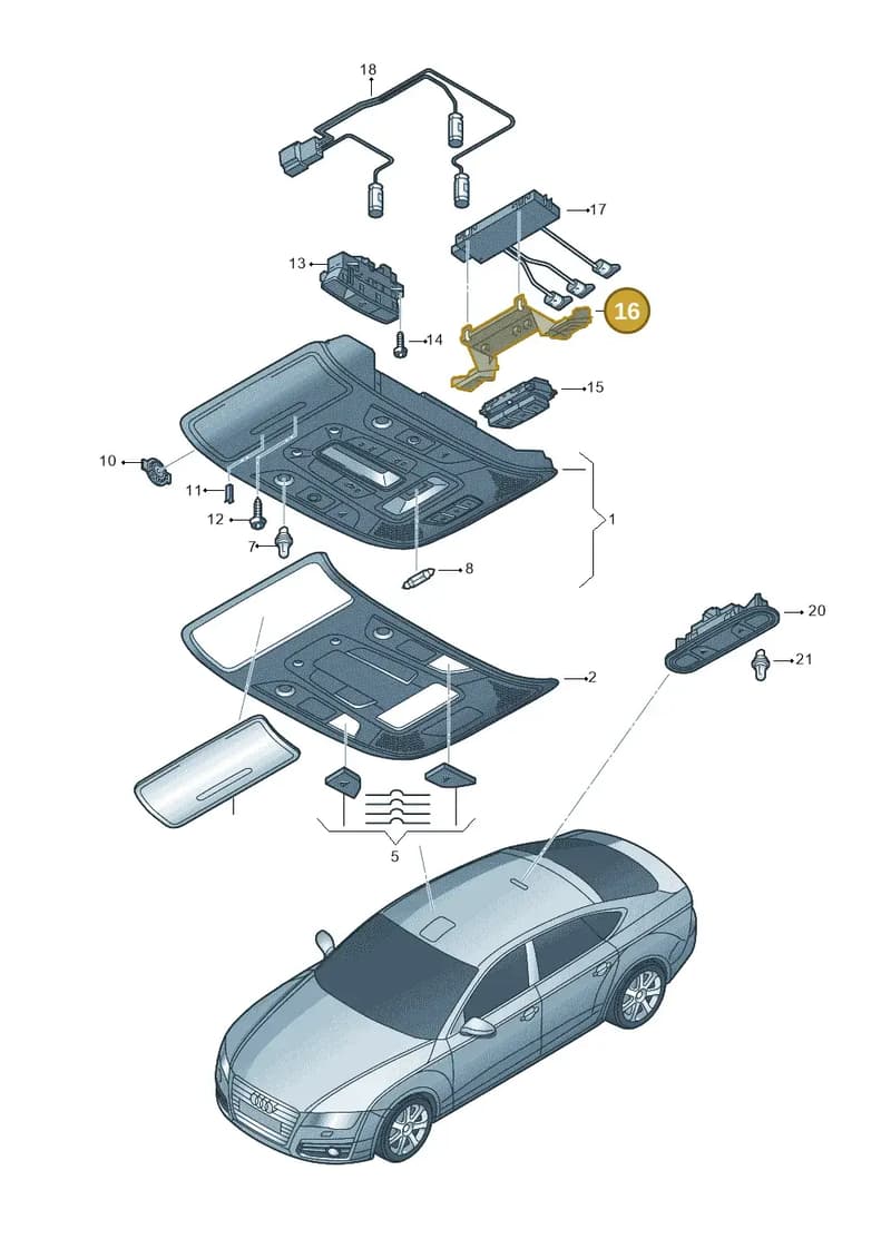 4G0947565 — Audi A7 Sportback (2014-2018) diagram 711947000, position 16