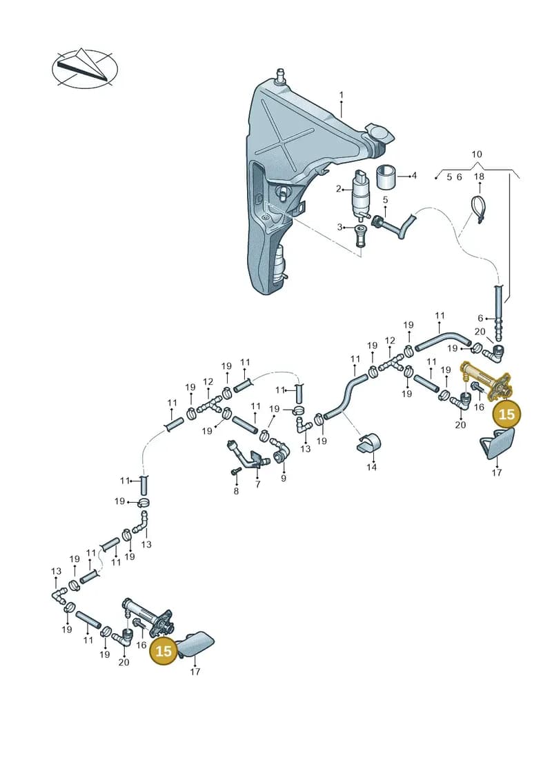 4G0955101A — Audi RS6 Avant (2013-2018) diagram 758955350, position 15