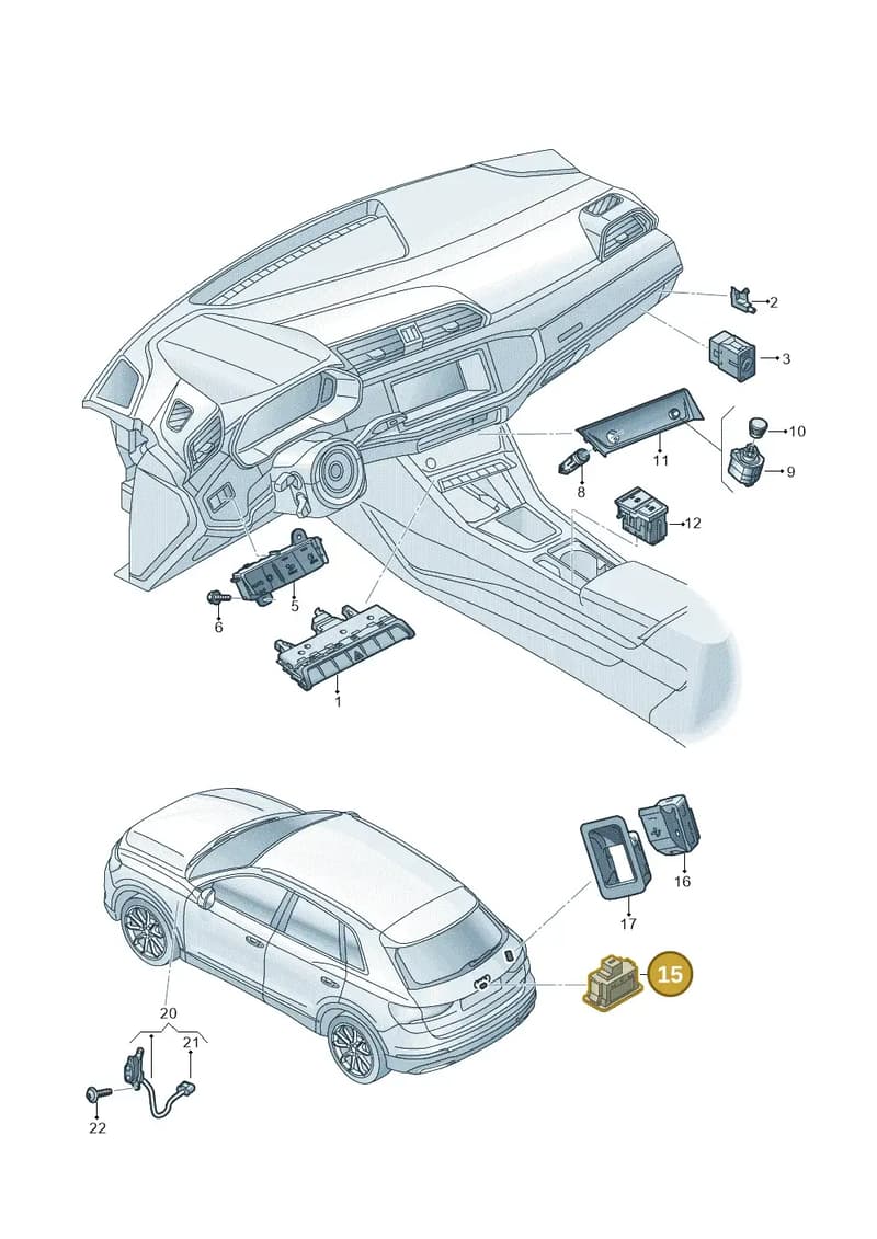 4G0959831C5PR — Audi RS Q3 Sportback (2019-2024) diagram 597941050, position 15