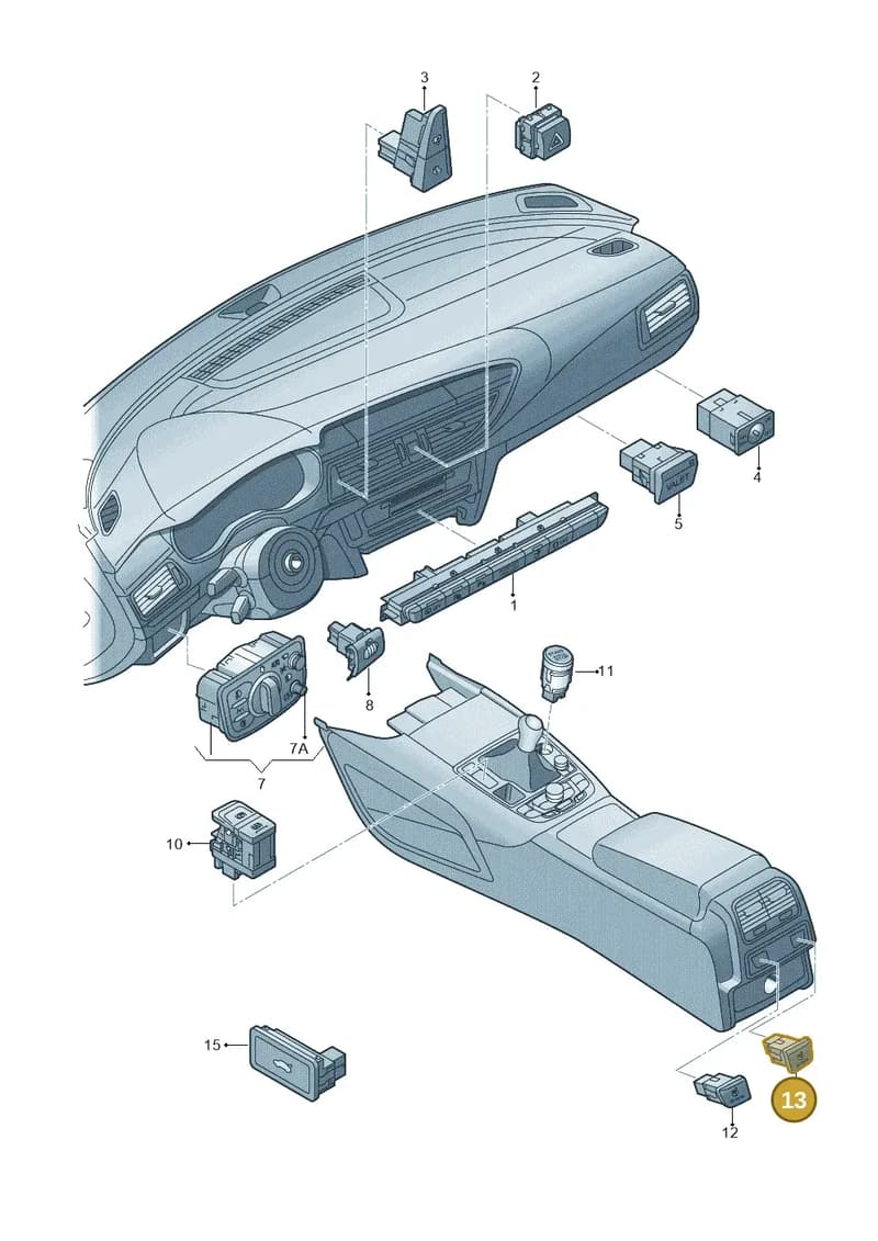 4G09635645PR — Audi A7 Sportback (2014-2018) diagram 711941500, position 13