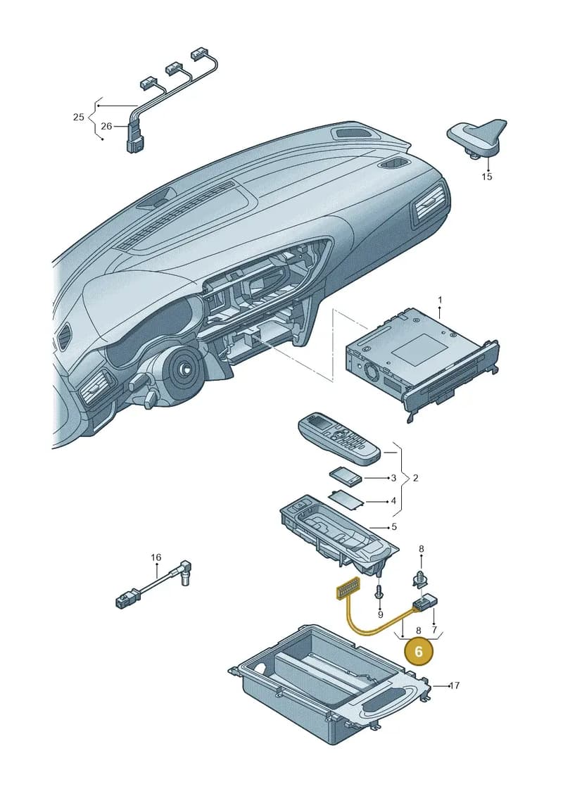 4G0971178A — Audi RS6 Avant (2013-2018) diagram 711035500, position 6