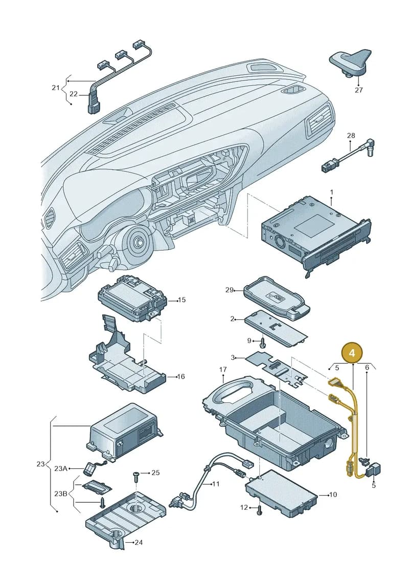 4G0971178 — Audi A7 Sportback (2014-2018) diagram 788035550, position 4