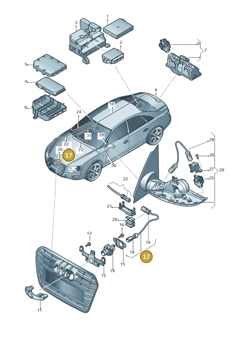4G0971192A — Audi A6 Avant (2012-2018) diagram 717907500, position 17