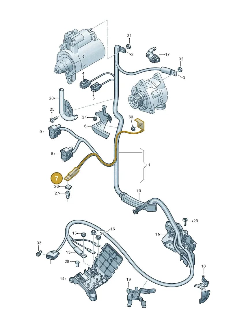 4G0971237J — Audi A7 Sportback (2014-2018) diagram 788972050, position 7