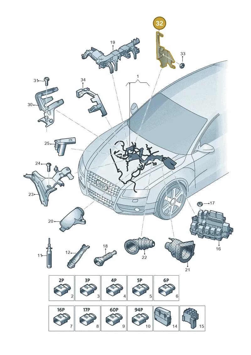 4G0971457F — Audi Q5 qu. 2.0 TDI (2012-2017) diagram 736971100, position 32