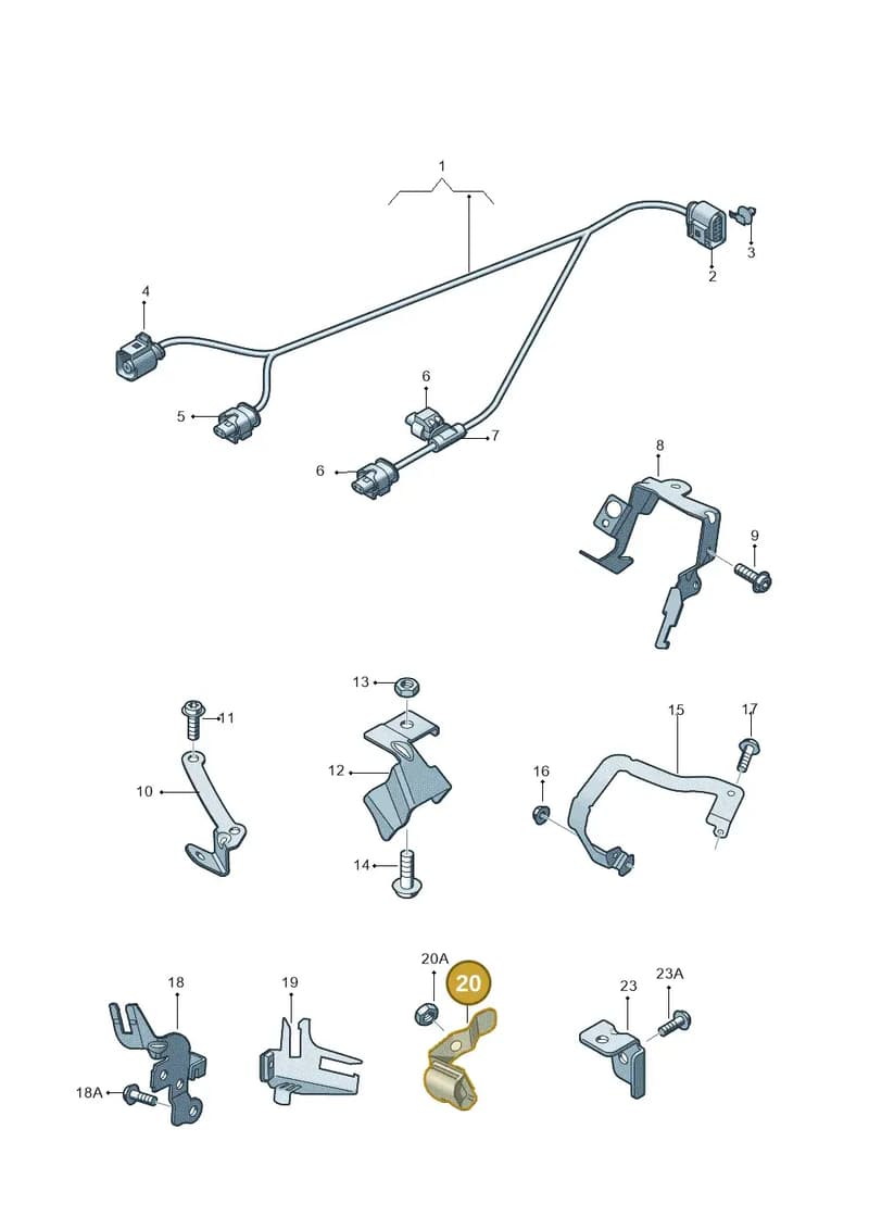 4G0971496A — Audi RS6 Avant (2013-2018) diagram 758971620, position 20