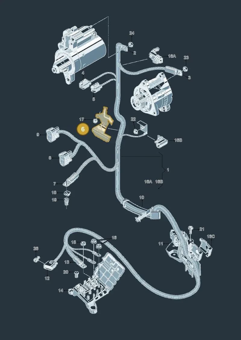 4G0971502H — Audi A6 Avant (2012-2018) diagram 738972020, position 6