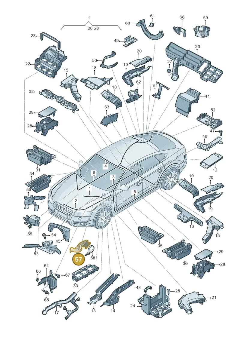 4G0971502J — Audi A6 Avant (2012-2018) diagram 711971800, position 57