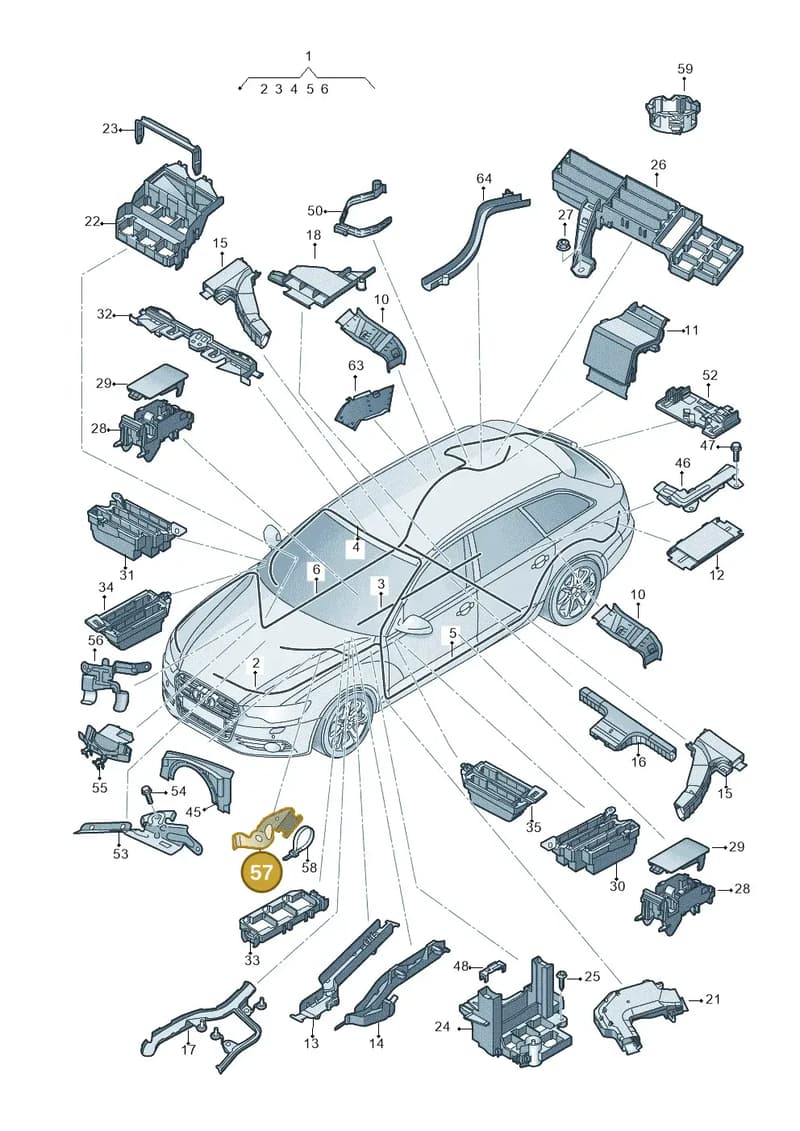 4G0971502J — Audi RS6 Avant (2013-2018) diagram 758971800, position 57