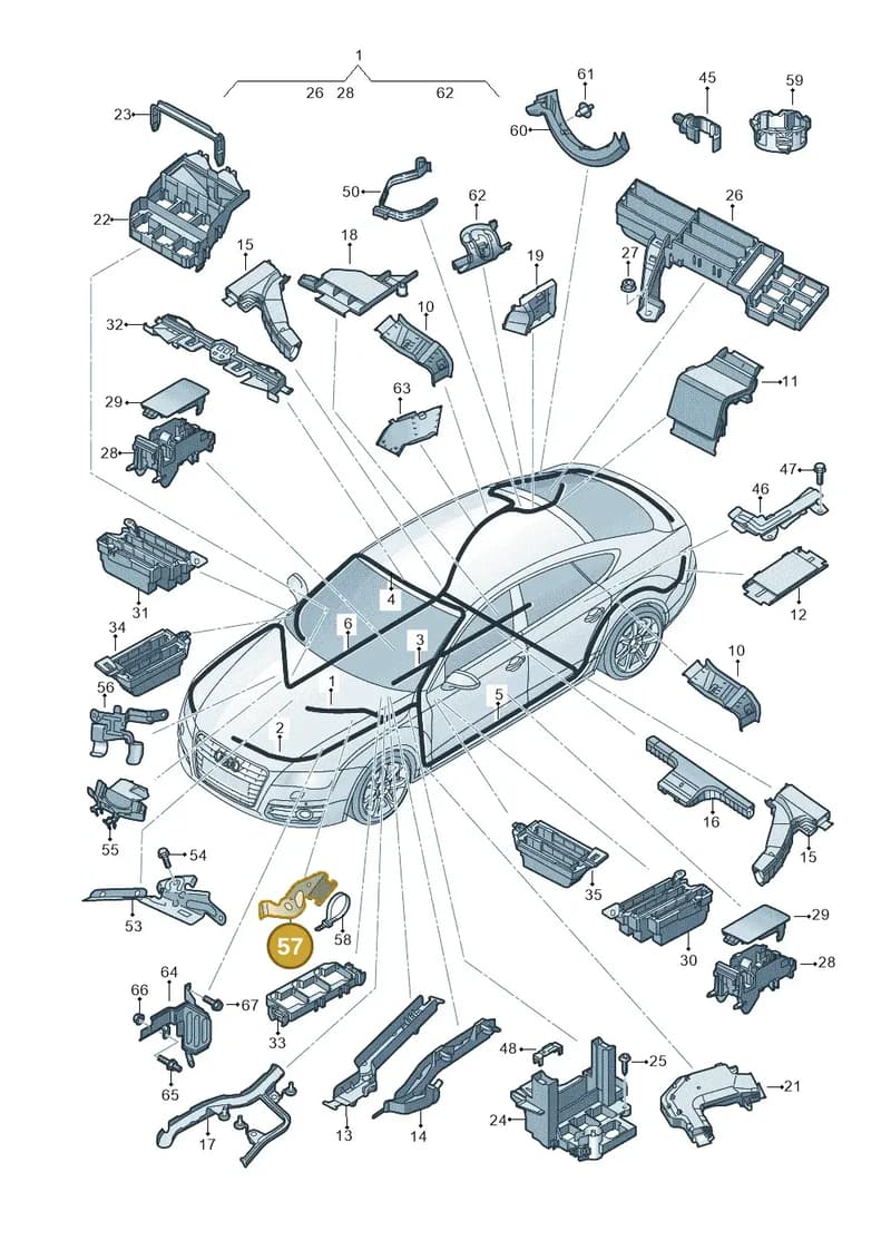 4G0971502J — Audi A6 (2014-2018) diagram 798971800, position 57